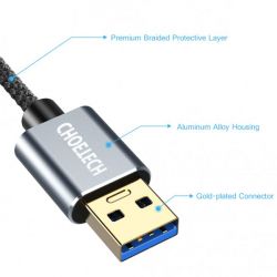  USB 3.0, A-/-, 2 ,  Choetech XAA001-BK -  3