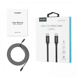  USB 3.1 GEN 2, 100w, C-/C-, 2 ,  Choetech XCC-1007-V2-BK -  4