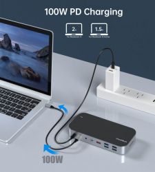   USB-C 15--1 (HDMI / PD /  / LAN / USB-A / USB-C ),  Choetech HUB-M52-GY -  8