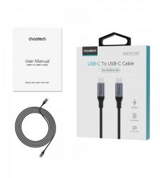  USB 2.0 C-/C-, 60 , 2 ,  Choetech XCC-1004-BK -  3