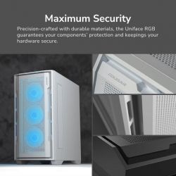 Ігровий корпус, 4*120mm ARGB вентилятори передвстановлені, ATX/mATX/mini-ITX, скляне вікно Cougar UNIFACE RGB White - Картинка 11