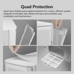 Ігровий корпус, 4*120mm ARGB вентилятори передвстановлені, ATX/mATX/mini-ITX, скляне вікно Cougar UNIFACE RGB White - Картинка 14