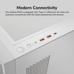 Ігровий корпус, 4*120mm ARGB вентилятори передвстановлені, ATX/mATX/mini-ITX, скляне вікно Cougar UNIFACE RGB White - Картинка 18