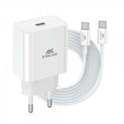   , 1 USB Type-C, PD 20 ,  Type-C,  RIVACASE PS4101 WD4 (White) -  1