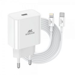   , 1 USB Type-C, PD 20 ,  Type-C-Lighting,  RIVACASE PS4101 WD5 (White) -  1