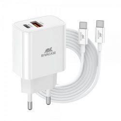   , 1 USB Type-C, PD 20W+QC3.0,  Type-C,  RIVACASE PS4102 WD4 (White)