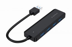 Хаб на 4 порти USB 3.1,USB-A, USB-C PD, пластик, чорний Gembird UHB-U3P4P-02 - Картинка 2
