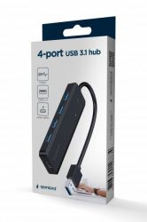 Хаб на 4 порти USB 3.1,USB-A, USB-C PD, пластик, чорний Gembird UHB-U3P4P-02 - Картинка 4