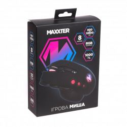 Миша ігрова, Instant 825, 9 кнопок, 12800 DPI, RGB, USB, чорна Maxxter McG-9B-I825 - Картинка 5