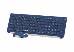 Бездротовий комплект (клавіатура + мишка), з акумуляторами, безшумний, темно-синій Maxxter KMS-WCM-01BL-UA - Картинка 2