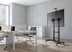 Напольна підставка для телевізора з регулюванням висоти з коліщатками, 60"-100" (до 100 кг) Gembird TVS-100T-02 - Картинка 13