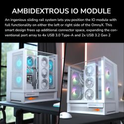 Ігровий корпус, 4*160mm, ARGB Fan Pre-installed, Type-C x1, USB3.0 x2, Audio x1 Cougar OMNY X RGB White - Картинка 14