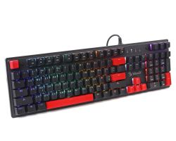 Клавіатура механічна ігрова, USB, RGB підсвічування, BLMS Red Switch, чорна Bloody S525N (Fire Black) - Картинка 3
