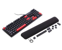 Клавіатура механічна ігрова, USB, RGB підсвічування, BLMS Red Switch, чорна Bloody S525N (Fire Black) - Картинка 4