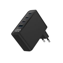Мережевий ЗП, 1xUSB-A (QC3.0 30W)+3xType-C (PD 100W), чорний Gembird TA-UC-PDQC100LCD-01-BK - Картинка 4