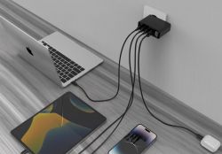 Мережевий ЗП, 1xUSB-A (QC3.0 30W)+3xType-C (PD 100W), чорний Gembird TA-UC-PDQC100LCD-01-BK - Картинка 5