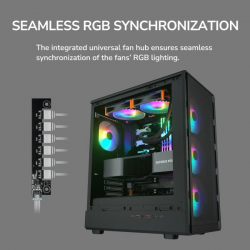 Ігровий корпус, 3*120mm ARGB, 1*120mm ARGB вентилятори передвстановлені, ATX/mATX/mini-ITX, скляне вікно Cougar AIRFACE PURE PRO Black - Картинка 17