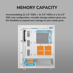 Ігровий корпус, 3*120mm ARGB, 1*120mm ARGB вентилятори передвстановлені, ATX/mATX/mini-ITX, скляне вікно Cougar AIRFACE PURE PRO White - Картинка 21