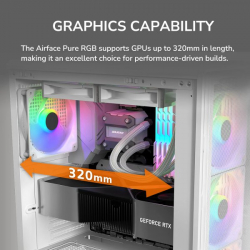 Ігровий корпус, 3*120mm ARGB, 1*120mm ARGB вентилятори передвстановлені, ATX/mATX/mini-ITX, скляне вікно Cougar AIRFACE PURE RGB - Картинка 17