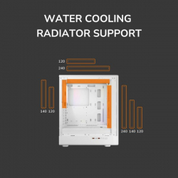 Ігровий корпус, 3*120mm ARGB, 1*120mm ARGB вентилятори передвстановлені, ATX/mATX/mini-ITX, скляне вікно Cougar AIRFACE PURE RGB (White) - Картинка 15