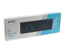 Клавіатура дротова Fstyler, вологозахист, USB A4Tech FKS12 (Black) - Картинка 7