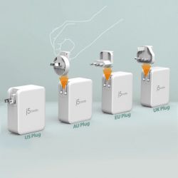 Мережевий зарядний пристрій, GaN, 1 USB-A / 3 USB-C, 130Вт, QC3.0/PD/PPS J5create JUP43130E-EN - Картинка 5