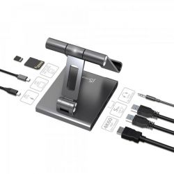 Док станція Ipad USB-C 8-в-1 (HDMI/PD/картридер/USB-A/USB-C/Audio), алюміній J5create JTS224-N - Картинка 4