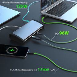 Док станція USB-C 11-в-1 (Thunderbolt/PD/картридер/USB-A/USB-C), алюміній J5create JTD562-EN - Картинка 9