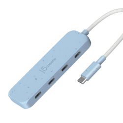 Хаб USB 3.2, 10Gbps, USB-С на 4 USB-С, блакитний J5create JCH345EC-N - Картинка 2