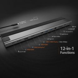 Док станція USB-C 12-в-1 (HDMI/DP/PD/USB-A/USB-C/LAN/картридер/аудіо) J5create JCD554-N - Картинка 7