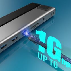 Док станція USB-C 12-в-1 (HDMI/DP/PD/USB-A/USB-C/LAN/картридер/аудіо) J5create JCD554-N - Картинка 13