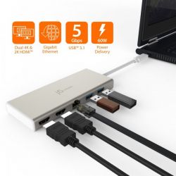 Док станція USB-C 6-в-1 (HDMI/PD/USB-A/USB-C/LAN) J5create JCD381-N - Картинка 4