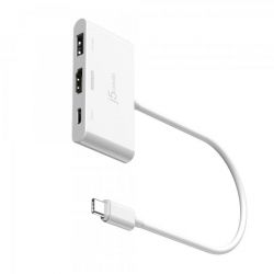 Мультиадаптер USB-C 6-в-1 (хаб/HDMI/картридер/аудіо), блакитний J5create JCA399-N - Картинка 2
