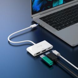 Мультиадаптер USB-C 6-в-1 (хаб/HDMI/картридер/аудіо), блакитний J5create JCA399-N - Картинка 5