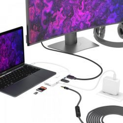 Мультиадаптер USB-C 6-в-1 (хаб/HDMI/картридер/аудіо), білий J5create JCD373-N - Картинка 4