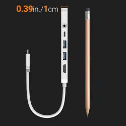 Мультиадаптер USB-C 6-в-1 (хаб/HDMI/картридер/аудіо), білий J5create JCD373-N - Картинка 8