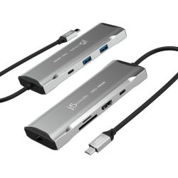 Док станція USB-C 10Gbps, 7-в-1 (хаб/HDMI/PD/картридер), сірий J5create JCD393-N - Картинка 5
