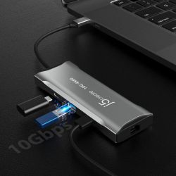Док станція USB-C 10Gbps, 7-в-1 (хаб/HDMI/PD/картридер), сірий J5create JCD393-N - Картинка 9