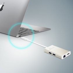 Мультиадаптер USB-C 5-в-1 (хаб/HDMI/PD/LAN), сірий J5create JCA374-N - Картинка 11