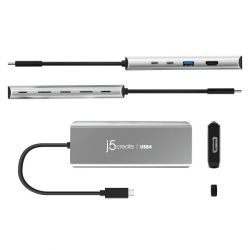 Мультиадаптер 7-в-1 (хаб/HDMI/DP/PD/картридер), сірий J5create JCD401-N - Картинка 3