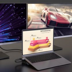 Док станція USB-C 10Gbps, 12-в-1 (слот M2 NVMe/хаб/HDMI/DP/PD/картридер/LAN), сірий J5create JCD552-N - Картинка 7
