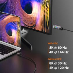 Кабель USB-C на HDMI, 8K 60 Гц, LED RGB 1.8 м J5create JCC157-N - Картинка 7