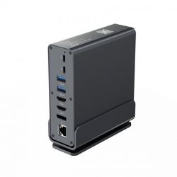 Док станція USB-C 15-в-1 (USB-хаб + HDMI/DP/PD/картридер/LAN/3.5-мм аудіо), сірий Cablexpert A-CF-COMBO15-01 - Картинка 3