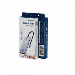 Хаб на 4 порти USB-С 3.2, метал, сріблястий Gembird UHB-CM-U310-C4-01 - Картинка 4