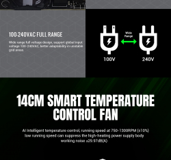GAMEMAX Блок живлення 850W, 80+ Bronze, fan 140mm OPP/OVP/ UVP/OCP/SCP/OTP/NLP/SIP/OLP/NLO GP-850 White - Картинка 24