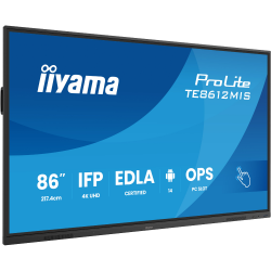IIYAMA 85.6" 16:9 інтерактивний VA UHD РК дісплей, 24/7, 400 кд/м2, ОС Андроід 14, EDLA, PureTouch-IR тех TE8612MIS-B4AG - Картинка 2