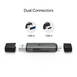 TP-LINK Кардрідер USB 3.0 Type-C&A до SD & microSD 3.0, TP -Link, UA430D UA430D - Картинка 3