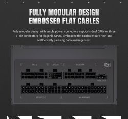 GAMEMAX Блок живлення ATX 3.1 & PCIe5.1_ 1300W, 80+ Platin um,RGB Smart fan 140mm,fully modular ,Japanese 10 RGB PRO 1300P - Картинка 19