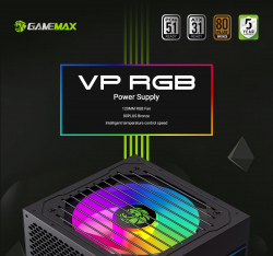 GAMEMAX Блок живлення 700W, 80+ Bronze, fan 120mm PCIe 5. 1 & ATX3.1, Native 12V-2x6 OPP/OVP/UVP/OCP/SCP/OT VP 700S BK-RGB - Картинка 10