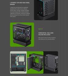 GAMEMAX ������ ����'������� Midi ATX ��� ����� ��������  X,M-ATX,ITX. (Support BTF),Tempered Glass,Mesh,USB N80 BK - �������� 15